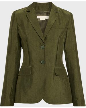 Jason Wu Crinkled Satin Single-Breasted Blazer - Green