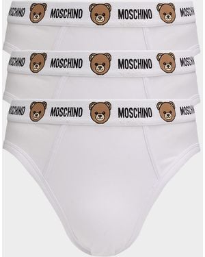 Moschino Apos;S 3-Pack Teddy Bear Cotton Jersey Briefs - White
