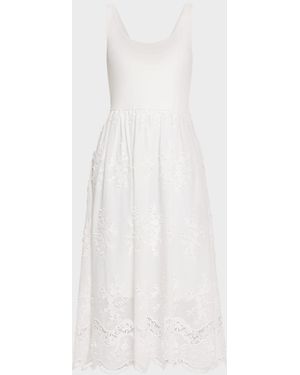 Generation Love Leann Embroidered Combo Midi Dress - White
