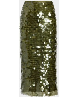 Cinq À Sept Calista Sequined Pencil Skirt - Green