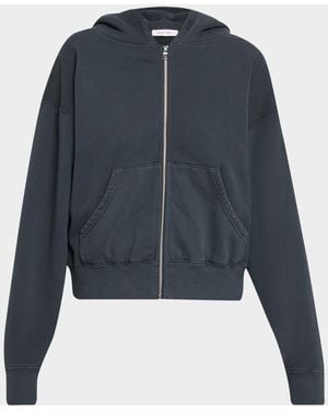 SLVRLAKE Denim Cotton Fleece Zip Hoodie - Blue