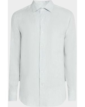 Loro Piana Andre Long-Sleeve Linen Shirt - White