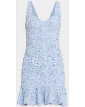 Generation Love Celena Two-Tone Lace Mini Dress - Blue