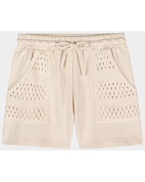 Rails Eddie Crochet Cotton Shorts - Natural