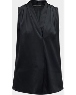 Kobi Halperin Mila Silk-Stretch Sleeveless Top - Black