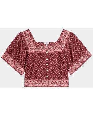 Rails Ellen Printed Crop Top - Red