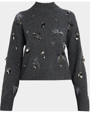 Jonathan Simkhai Gabriette Embellished Sweater - Black