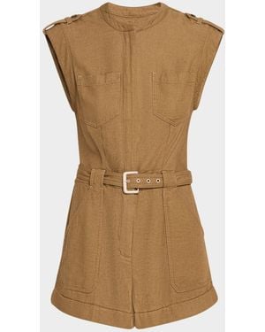 Jonathan Simkhai Tinka Belted Romper - Natural