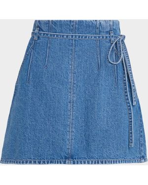 Tanya Taylor Annika Denim Mini Skirt - Blue