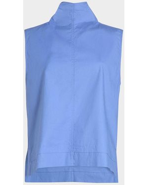 Brandon Maxwell The Finn Cotton Sleeveless Top - Blue