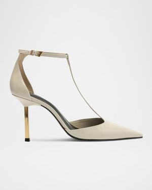 SCHUTZ SHOES Allure T-Strap Pumps - White