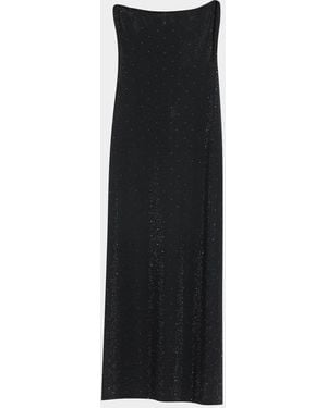 Alice + Olivia Delora Embellished Strapless Midi Dress - Black