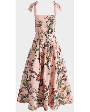 Alice + Olivia Hana Floral Tie-Shoulder Maxi Dress - Pink