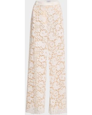 Sans Faff Estelle Lace Pintuck Pants With Nude Lining - Natural