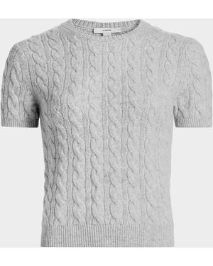Vince Cable-Knit Cashmere-Blend Sweater - Gray