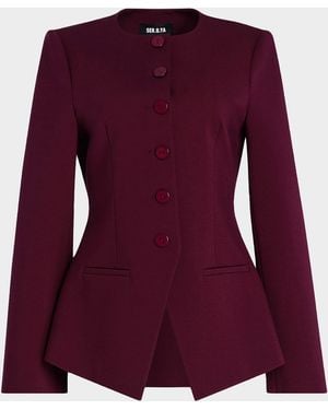 SER.O.YA Susanna Single-Breasted Blazer - Purple