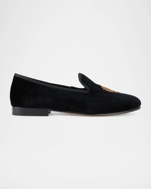 Polo Ralph Lauren Apos;S Paxton Logo-Patch Canvas Slippers - Black