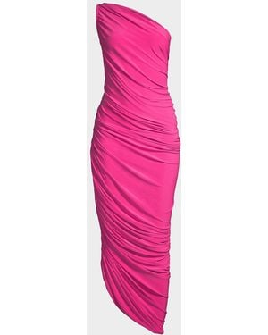 Norma Kamali Diana Ruched One-Shoulder Gown - Pink