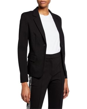 ESCADA Bamianne Houndstooth-Side Blazer Jacket - Black