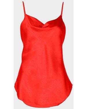 Cinq À Sept Marta Cowl-Neck Silk Camisole - Red