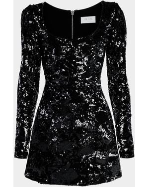 HELSI Lillian Floral Sequin A-Line Mini Dress - Black