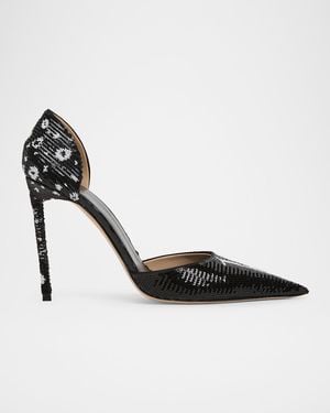Tom Ford 105Mm Vertigo Sequined D & Apos;Orsay Pumps - Black
