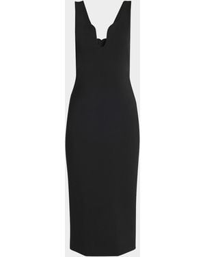 Giorgio Armani Stretch Jersey Body-Con Midi Dress - Black