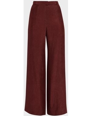 Jason Wu Crinkle Satin Wide-Leg Pants - Red