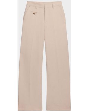 Helmut Lang Wide-Leg Cotton Sailor Pants - Natural