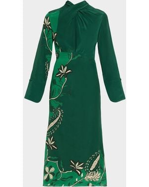 Johanna Ortiz Candelaria Interdimensional Silk Maxi Dress - Green
