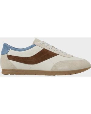Vince La Runner Suede And Leather Runner Sneakers - White