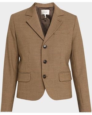 FRAME The Plaid Smart Blazer - Brown