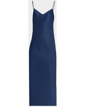 Polo Ralph Lauren Double-Face Satin Midi Slip Dress - Blue