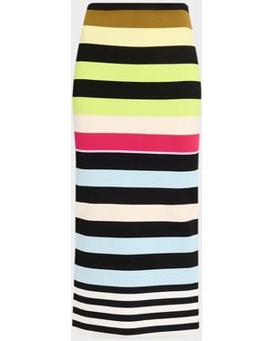 Christopher John Rogers Striped Knit Body-Con Midi Skirt - Multicolor