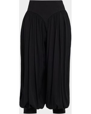 DIOTIMA High-Rise Balloon-Leg Crop Bloomer Pants - Black