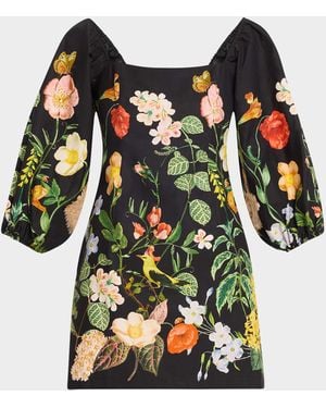 Cara Cara Montauk Puff-Sleeve Cotton Poplin Mini Dress - Multicolor