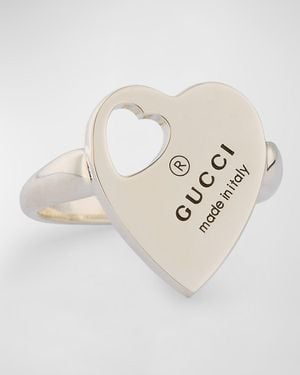 Gucci Trademark Cut-Out Heart Ring - Natural