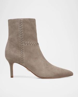 Veronica Beard Lisa 70Mm Whipstitch Suede Boots - Brown