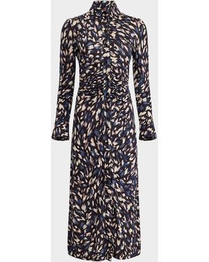 Altuzarra Claudia Abstract Animal Button-Front Maxi Dress - White