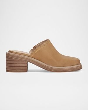 Frye 65Mm Kate Oiled Leather Mules - Brown