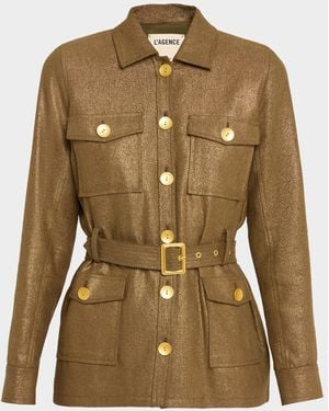 L'Agence Ishani Belted Jacket - Green