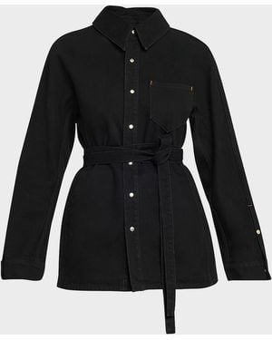 OSSOU Denim Cinch Shirt Jacket - Black