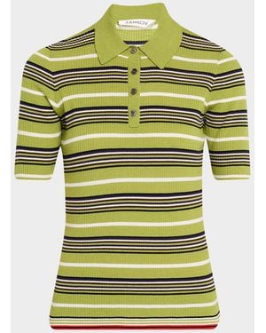 Zankov Stripe Short-Sleeve Polo - Green