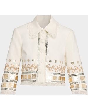 Cinq À Sept Nadia Embellished Jacket - Natural
