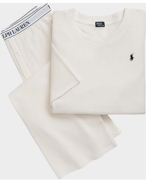 Polo Ralph Lauren Short-Sleeve Top Straight-Leg Pant Set - White
