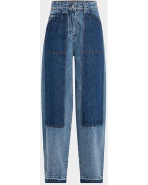 Co. Denim Patchwork Pants - Blue