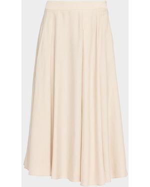 Peserico Fluid A-Line Midi Skirt - Natural