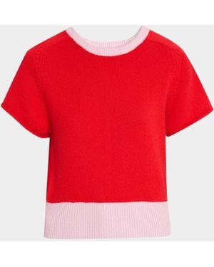 SABLYN Jones Colorblock Cashmere Sweater - Red