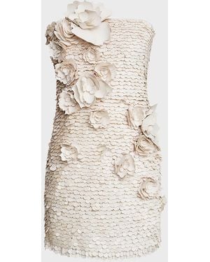 Halston Farren Strapless Paillette & Applique Gown - Natural