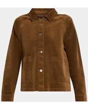 Eileen Fisher Button-Front Stretch Corduroy Jacket - Brown